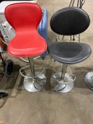 4 x assorted Stool type Chairs, Vinyl type fabric - 2