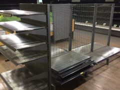 Steel Adjustable Supermarket Shelving, Gondola style, 4 bays, grey steel, wire mesh shelves, overall size: 3400mm L x 950mm W x 1560mm H - 2