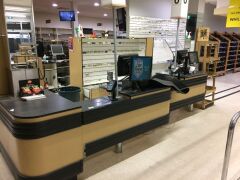 Liquor Store Checkout Counter and supermarket checkout counter twin booth