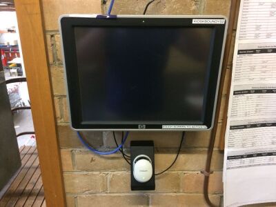 Hitachi Time Clock with Hewlett Packard touch screen monitor