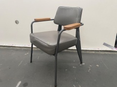 Jean Prouvé Limited Edition Leather Steering Chair by G-Star (Grey leather on grey frame) No. 352A - 2