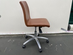 Vintage Tan Leather Office Chair - 2