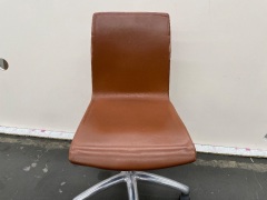 Vintage Tan Leather Office Chair - 3