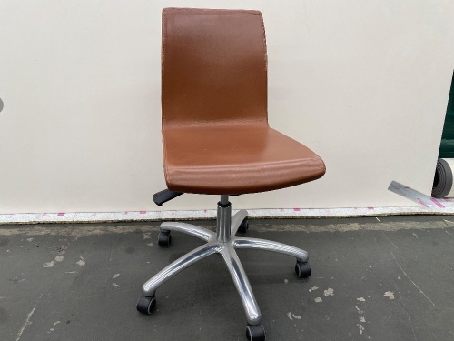 Vintage Tan Leather Office Chair