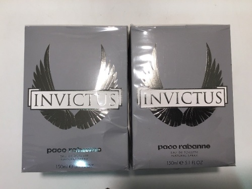 Twin Pack - 2 x Paco Rabanne Invictus Eau De Toilette 150ml Spray