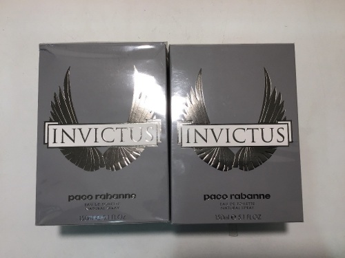 Twin Pack - 2 x Paco Rabanne Invictus Eau De Toilette 150ml Spray