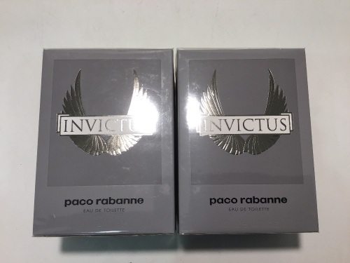 Twin Pack 2 x Paco Rabanne Invictus Eau De Toilette 100ml Spray