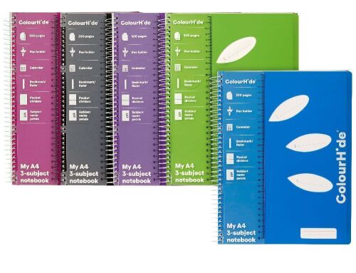 COLOURHIDE MY 3 SUBJECT NOTEBOOK A4 300PG PDQ