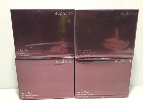 Bulk Pack - 4 x Calvin Klein Euphoria for Women Eau de Parfum 100ml Spray