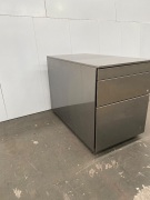 Industrial Design Under Desk Mobile Office Drawers (Grey steel finish) 420 W x 560 H x 780 D (masking tape marks (front/side) - 2