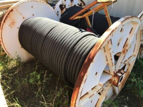 3 x Rolls of large cable reels of high voltage cable