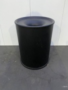Industrial Chic - steel trash bin Matte Black finish (with curved funnel lid)