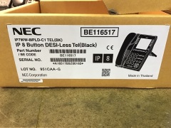 Bulk Lot - 3 x NEC SL2100 IP7WW-8IPLD-C1 8 Button Gigabit IP Phone - 2
