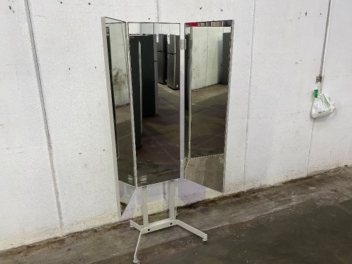 Industrial Design Full length body mirrors on trolly ((Tri -Fold)