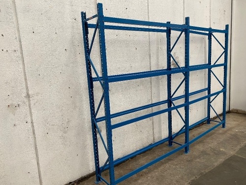Industrial Racking 2000mm L x 2000mm H x 400mm D- Dual Bay (white steel shelves sold seperately)