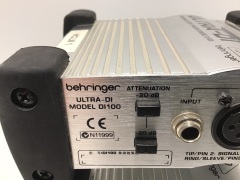 Twin Pack - 2 x Behringer DI100 Powered DI Box - 3