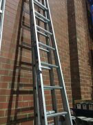 2 x Ladders, aluminium, Bailey 11 step and Indalex 9 step