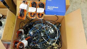 Box of Misc. Power Cords & Connectors