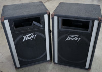 Pair of Peavey speakers & and various Pro AV stands