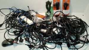 Box of Misc. Power Cords & Connectors - 2