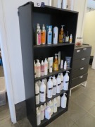 4 Tier Black Timber Display Unit and assorted Shampoo and Hair Treatment components - 2