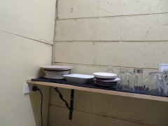Kitchen Sundries comprising; Microwave Oven, Toaster, Kettle, Sandwich Press, Cups, Plates, Cutlery and Sundry items - 3