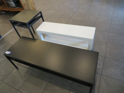 3 x assorted Small Tables, 2 x Black, 1 x White