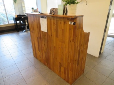 Timber Shop/Reception Counter, 2 Drawers & Storage Area, 1400 x 470 x 1220mm H