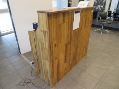 Timber Shop/Reception Counter, 2 Drawers & Storage Area, 1400 x 470 x 1220mm H - 2