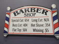 Chalil Board Price Board, 440 x 900mm & Barber Shop Old Display Sign, 370 x 320mm