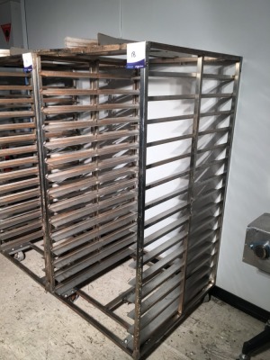 Double Rack Baking Trolley, Stainless Steel, on Wheels, 30 Tray capacity
