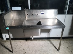 Stainless Steel Sink, 1400 x 600mm, on 2 Legs