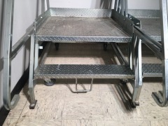 Mobile Operator Staircase Platforms 2 Step, Stainless Steel, 700 D x 750m W - 2
