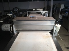 Production Table for Scrolls, approx 4000mm L x 640mm, Roller size 1400mm, Flour Duster, Stainless Steel Frame - 2