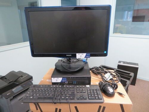 Hewlett Packard Prodesk 400 G3 SSF CPU Core i5 with Phillips 24" Monitor 247E LED, Keyboard & Mouse