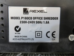 Rexel P180 CD Disc Card & Paper Shredder, 240 volt - 6
