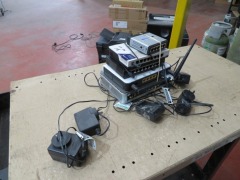 Assorted Routers & Switches, 2 x Routers, 3 x Switches. All with Power Supply - 4