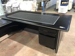 Black Timber Desk with Lefthand Return - 6