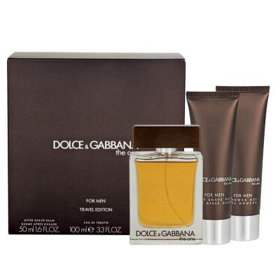 Dolce & Gabbana for Men The One 100ml Eau De Toilette Spray and Aftershave Balm 3 Piece Set Travel Edition
