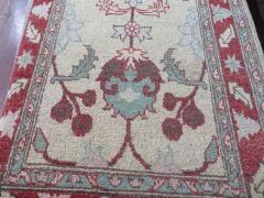 Persian Rug, KZBY3CCF Hallway Runner, Cream, Reds, Greens, Floral Afghanistan Pure Wool Pile, Karachi Chobe, 3690mm L x 835mm W - 3