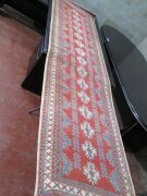 Persian Rug, KZ5LUPCO Hallway Runner, Red, Blue & Cream Wool Pile Kazar Afghanistan, 3860mm L x 890mm W - 2