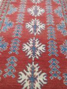Persian Rug, KZ5LUPCO Hallway Runner, Red, Blue & Cream Wool Pile Kazar Afghanistan, 3860mm L x 890mm W - 3