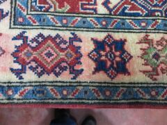 Persian Rug, KBR7W3JB, Red, Blue & Cream Pure Wool Saad Oriental Carpets, 1450mm L x 1000mm W - 4