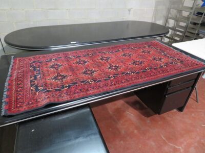 Persian Rug, KQ6QWRRX, Hallway Runner, Red & Black Persian Wool Pile Sad Oriental Carpets, 1930mmL x 880mm W