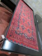 Persian Rug, KQ6QWRRX, Hallway Runner, Red & Black Persian Wool Pile Sad Oriental Carpets, 1930mmL x 880mm W - 2