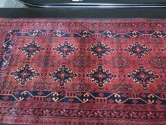 Persian Rug, KQ6QWRRX, Hallway Runner, Red & Black Persian Wool Pile Sad Oriental Carpets, 1930mmL x 880mm W - 3