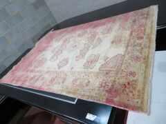Persian Rug, FK362X35, Cream, Light Blue, Red Afghanistan Pure Wool Pile ZIGER, 2110mm L x 1420mm W (Badly stained Red)