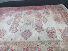 Persian Rug, FK362X35, Cream, Light Blue, Red Afghanistan Pure Wool Pile ZIGER, 2110mm L x 1420mm W (Badly stained Red) - 4