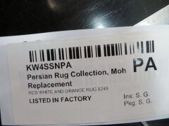 Persian Rug, KW4SSNPA, Red, White & Orange Afghan Wool Pile, 750mm L x 450mm W - 4