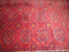 Persian Rug, KKMZHGBM, Red, Blue, Orange, Yellow with Dark Tassels Afghanistan Pure Wool Pile KIMDUZ, 1920mm L x 1520mm W - 3